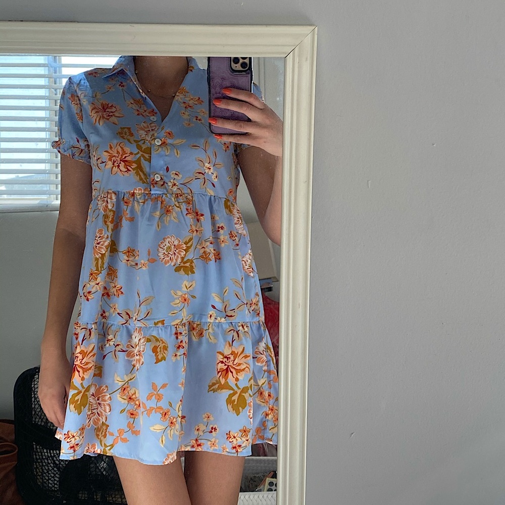 Blue Floral Summer Dress